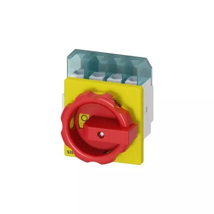 Siemens 4P Pole Front Panel Isolator Switch - 25A Maximum Current, 9.5kW Power Rating, IP65, 3LD2103-1TL53