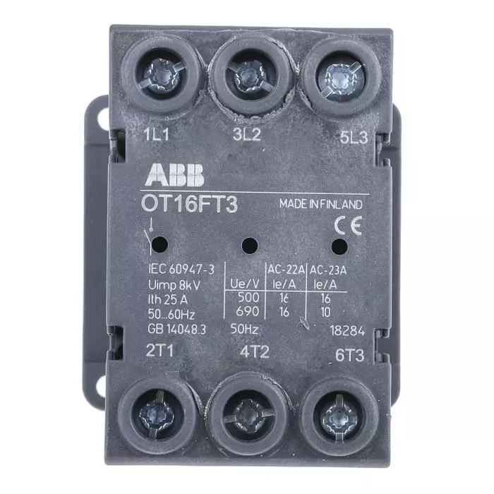ABB 3P Pole Panel Mount Isolator Switch - 16A Maximum Current, 7.5kW Power Rating, IP20, OT16FT31SCA104838R1001