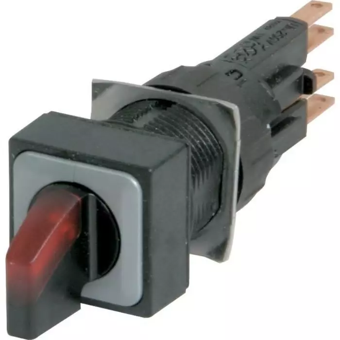 EATON RMQ16 Series 2 Position Selector Switch Head, 16 mm Cutout, Black/Red Handle, 038930 Q18LWK1-RT/WB