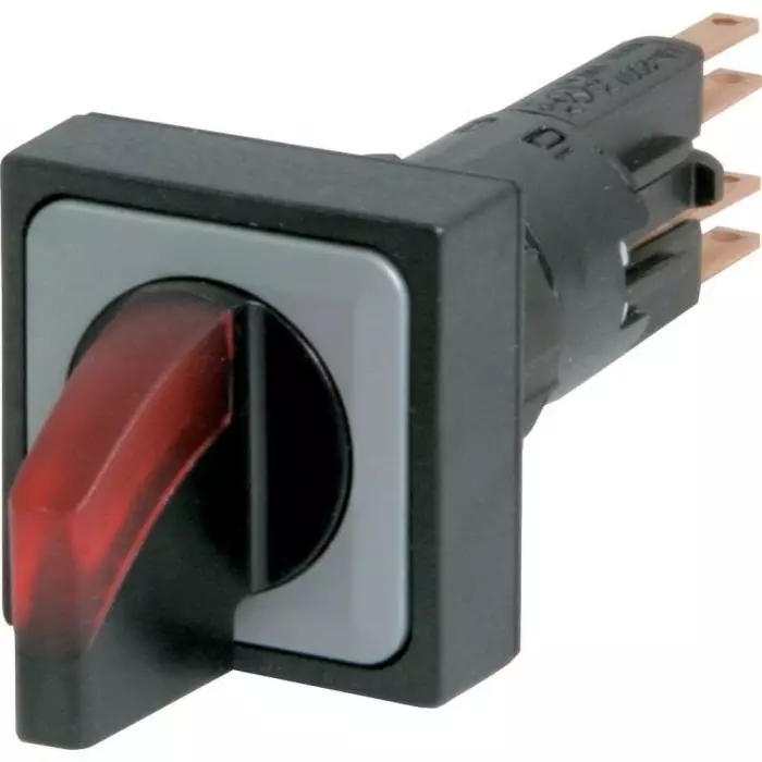 EATON RMQ16 Series 2 Position Selector Switch Head, 16 mm Cutout, Black/Red Handle, 040660 Q25LWK1R-RT