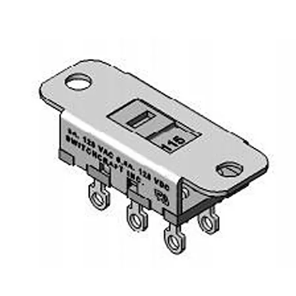 SWITCHCRAFT/CONXALL Slide Switch Panel Mount, 46256LFRX