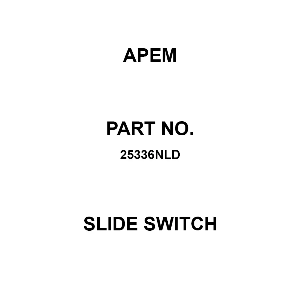 APEM Slide Switch Solder Pin Termination Through Hole, 25336NLD