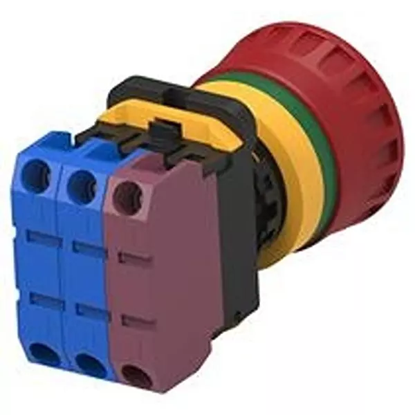 ALCOSWITCH - TE CONNECTIVITY E-STOP SWITCH, DPST-NO/SPST-NC, 10A, 24VAC, PBES22N21R