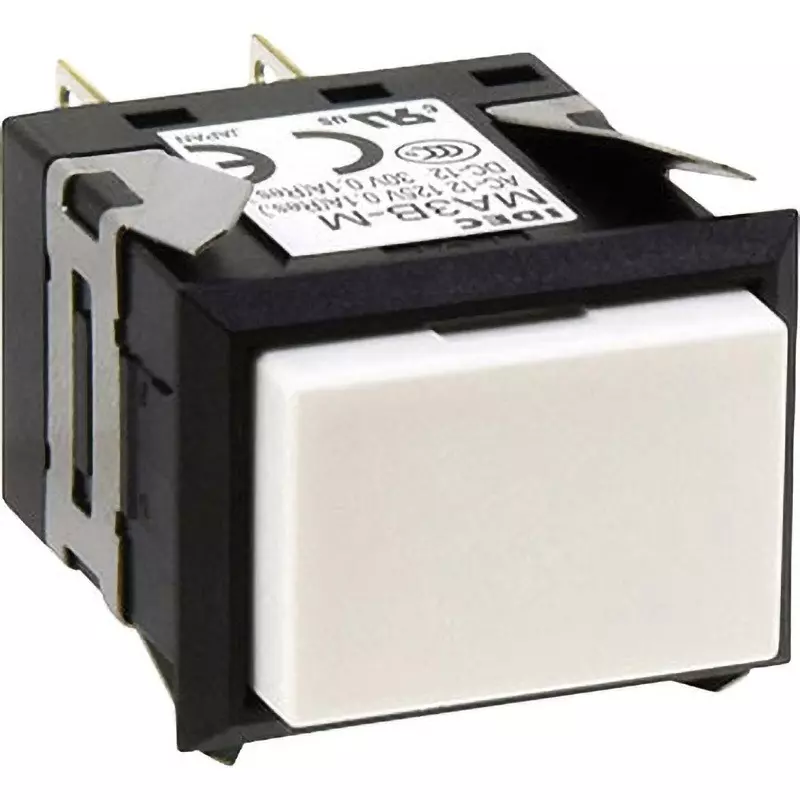 IDEC Ma Series Push Button Switch (Horizontal Row / Square) 1C Soldering Tab 110 Terminal White, Ma3B-A139W