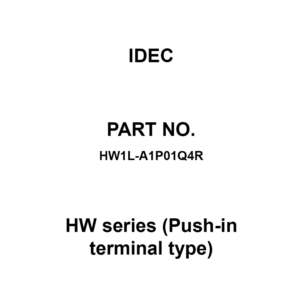 IDEC HW Series (Push-in terminal type) 1B Push-In Type 600 V, HW1L-A1P01Q4R