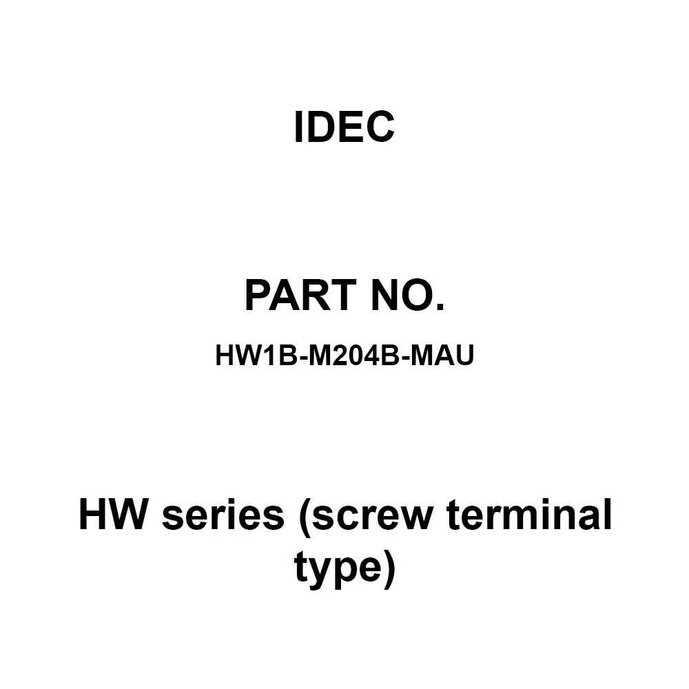 IDEC HW Series (screw terminal type) 4B M3.5 Screw Terminal 600 V, HW1B-M204B-MAU