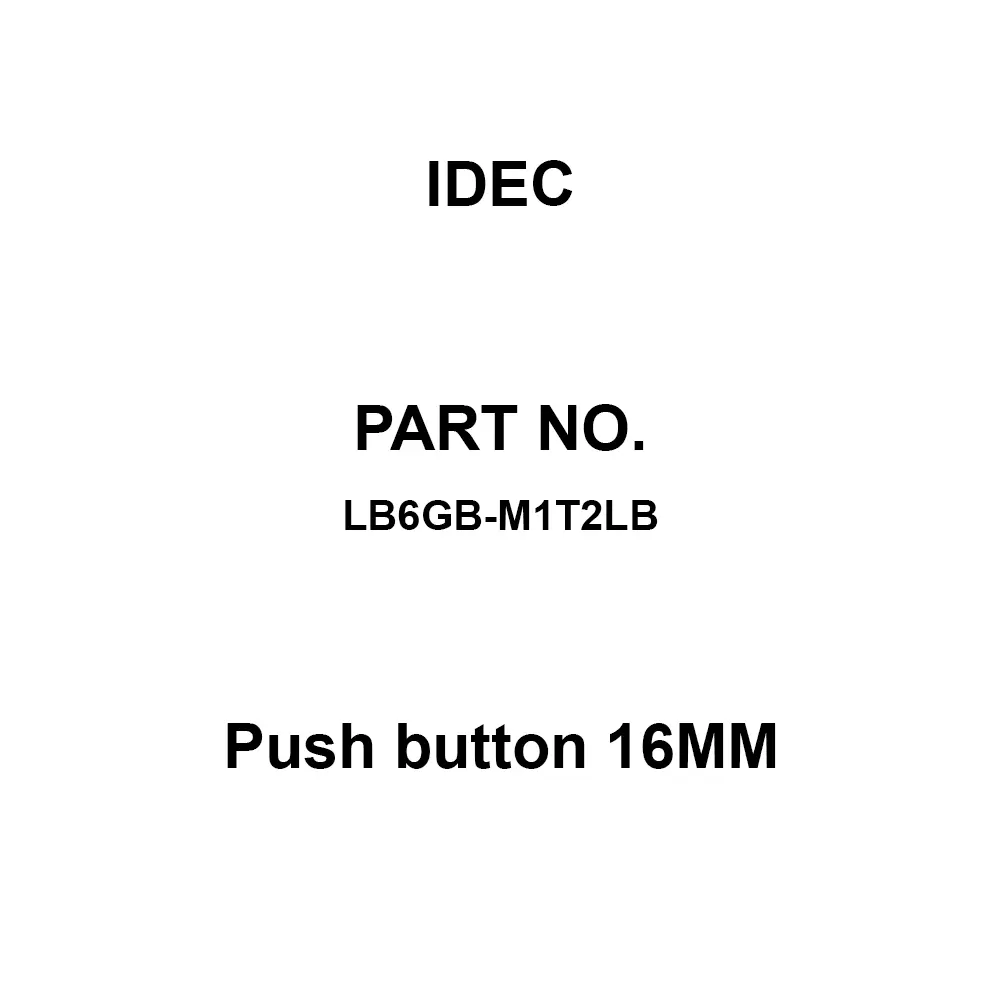 Buy IDEC Push button 16MM 2C Solder Terminal / Tab Terminal, LB6GB ...