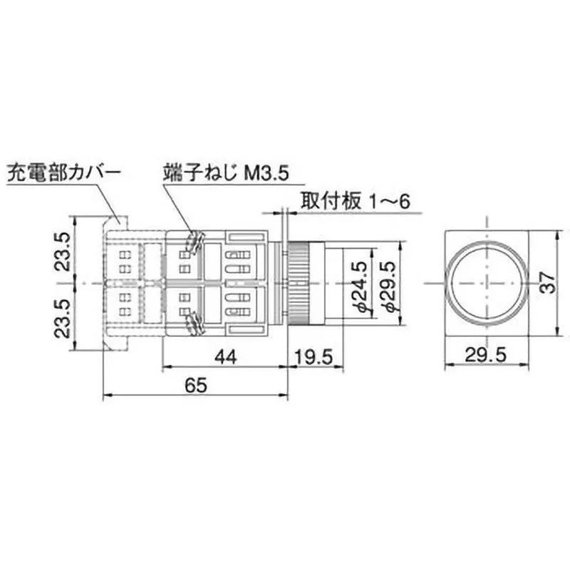 MARUYASU DENGYO Projection Switch 100 mohm or more (500 V) Insulation Resistance, A22PT11R