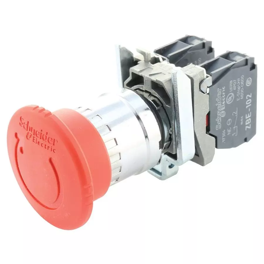SCHNEIDER ELECTRIC Emergency Stop Switches / E Stop EMERGENCY STOP SWITCH, DPST-NC, 120VAC, XB4BS8444