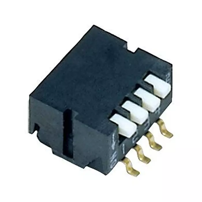 NIDEC COMPONENTS DIP SWITCH, 4POS, SPST, PIANO KEY, SMD, CHP-041TB