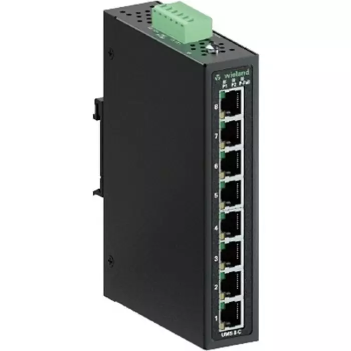 WIELAND ELECTRIC WIENET UMS 8-C Unmanaged 8 Port Network Switch, 83.040.1281.0