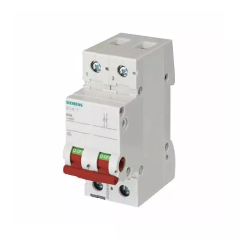 Siemens 2P Pole Isolator Switch - 63A Maximum Current, 5TL1263-1