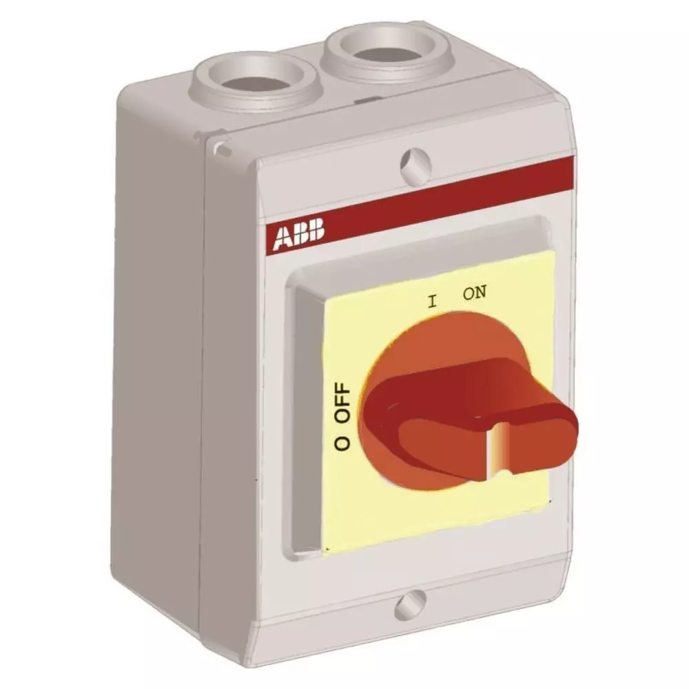 ABB 3P Pole Isolator Switch - 23A Maximum Current, 7.5kW Power Rating, IP65, 1SCA022401R0330 - OTP16KA3M1