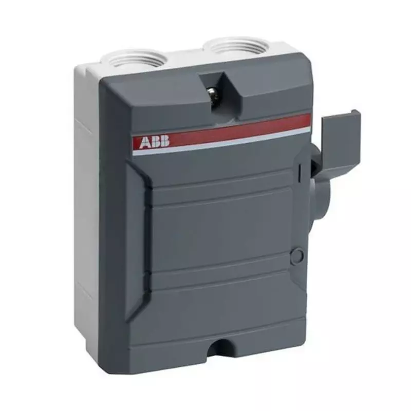 ABB 2P Pole Isolator Switch - 25A Maximum Current, 7.5kW Power Rating, IP54, IP65, 2CMA142400R1000