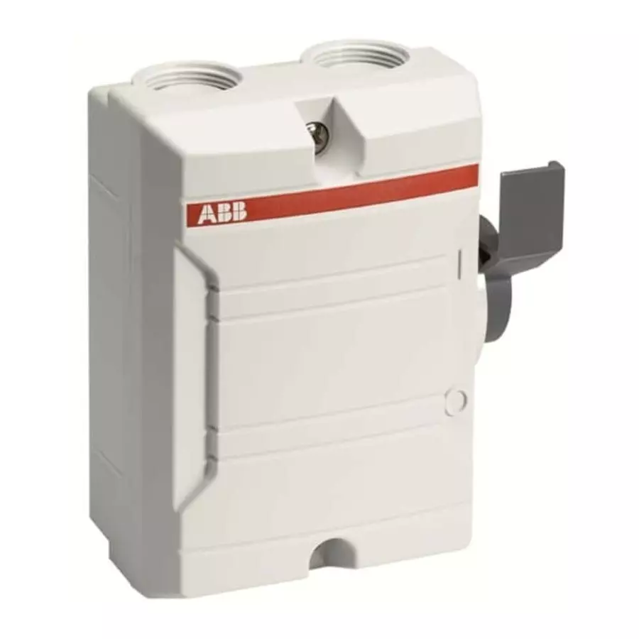 ABB 2P Pole Surface Mount Switch Disconnector - 25A Maximum Current, 3.7kW Power Rating, IP65, 2CMA142401R1000 BW 225 W DP