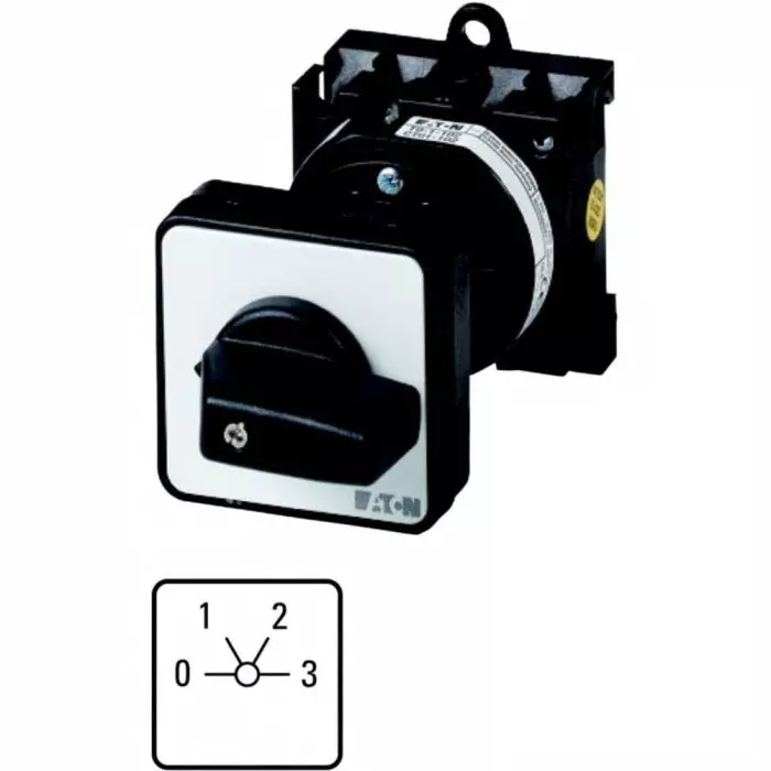 EATON 1P 4 Position 60° Multi Step Cam Switch, 690 V (Volts), 20A, Short Thumb Grip Actuator, 012246 T0-2-96/Z