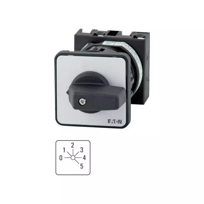 EATON 1P 6 Position 45° Multi Step Cam Switch, 690 V (Volts), 20A, Toggle Actuator, 012302 T0-3-144/EZ