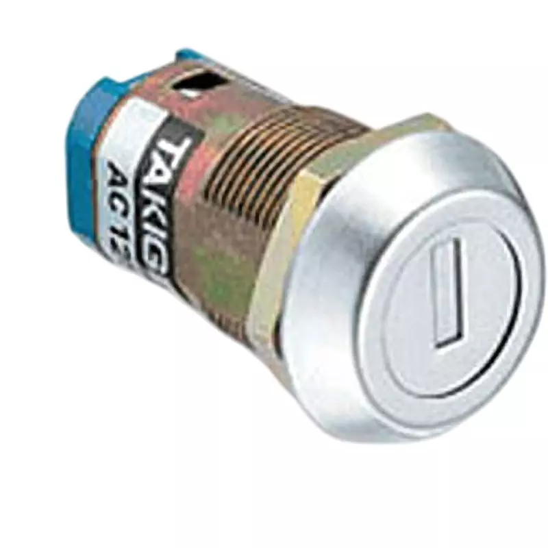 TAKIGEN Control Key Switch Zinc Plating Chromate Treatment with 2 Keys, S-43-90-B-2(#T0230N)