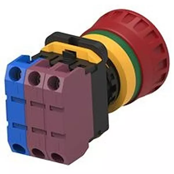 ALCOSWITCH - TE CONNECTIVITY E-STOP SWITCH, SPST-NO/DPST-NC, 10A, 24VAC, PBES22N12R