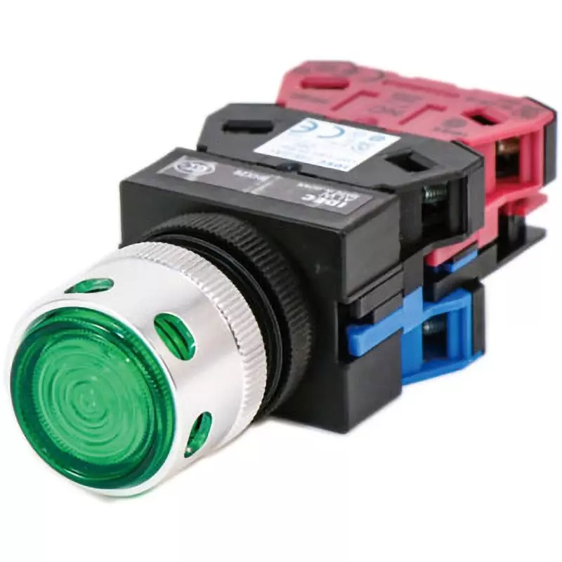 IDEC Tw Series Illuminated Pushbutton Switch With Protruding Full Guard (Led) Momentary Type 1A1B M3.5 Screw Terminal Led, Alfw22211Dg
