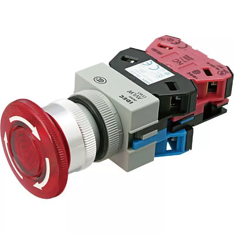 IDEC Tw Series Illuminated Pushbutton Switch Large (Φ40 Button) Push Lock Turn Reset (Led) 1A1B M3.5 Screw Terminal Led, Avlw42211Dr