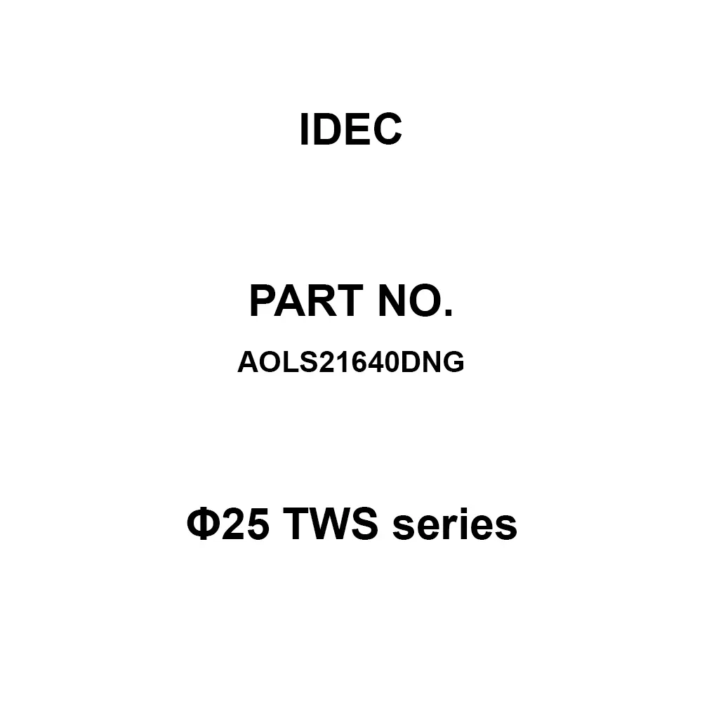 IDEC Φ25 TWS Series 4A M3.5 Screw Terminal 600 V, AOLS21640DNG