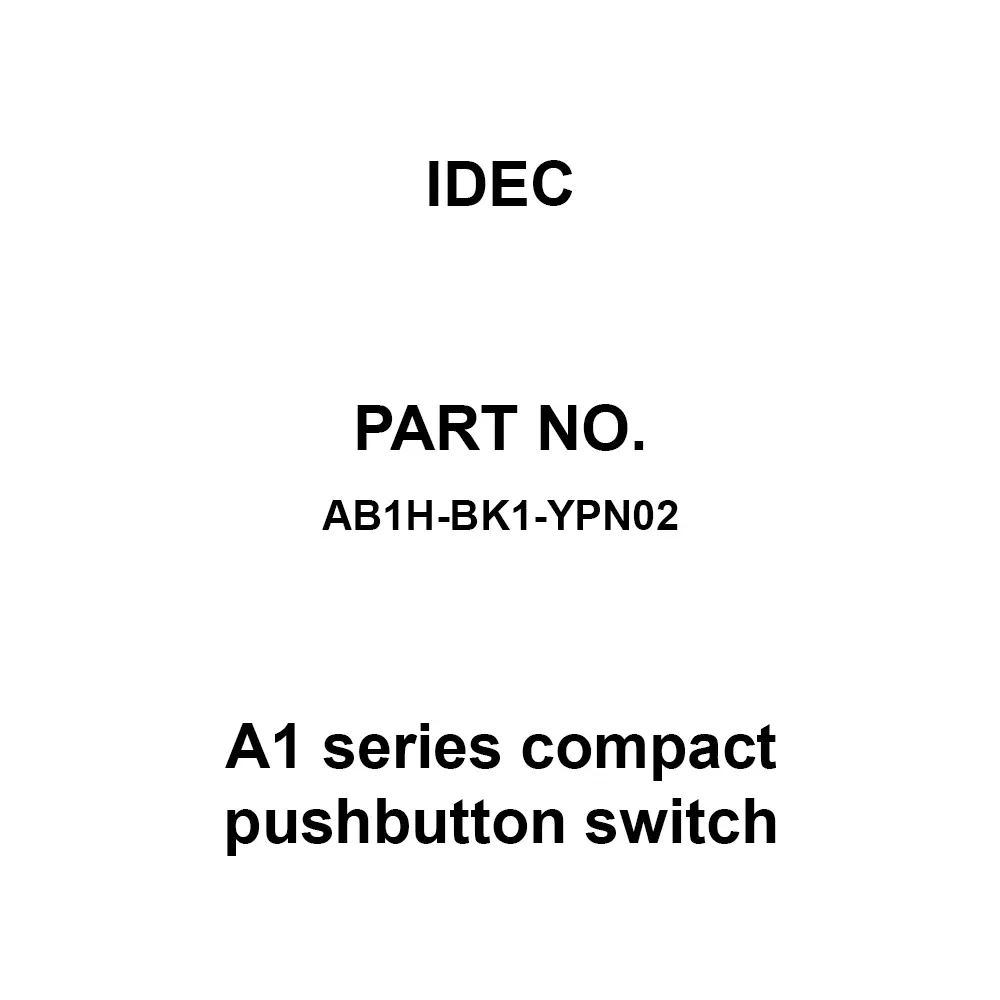 IDEC A1 Series Compact Pushbutton Switch 14.2x10.2xL17 mm Outer Dia. Yellow (Y) Rectangular, AB1H-BK1-YPN02 (Set of 2 Pcs)