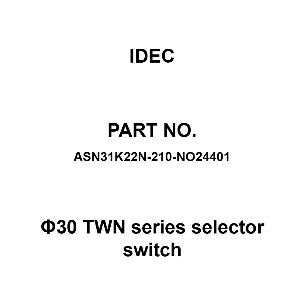 IDEC Φ30 TWN Series selector switch 2A2B M3.5 Screw Terminal 600 V, ASN31K22N-210-NO24401
