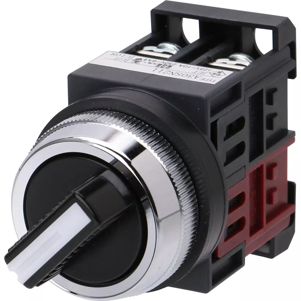 MonotaRO Selector Switch Φ30 Knob Type, 2 Notches rated carrying current 10 (contact part) a Mounting Hole Diameter 30.0 Φmm, MSN311