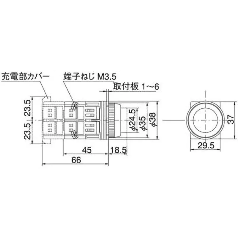 MARUYASU DENGYO Projection Switch 100 mohm or more (500 V) Insulation Resistance, A30PT10B