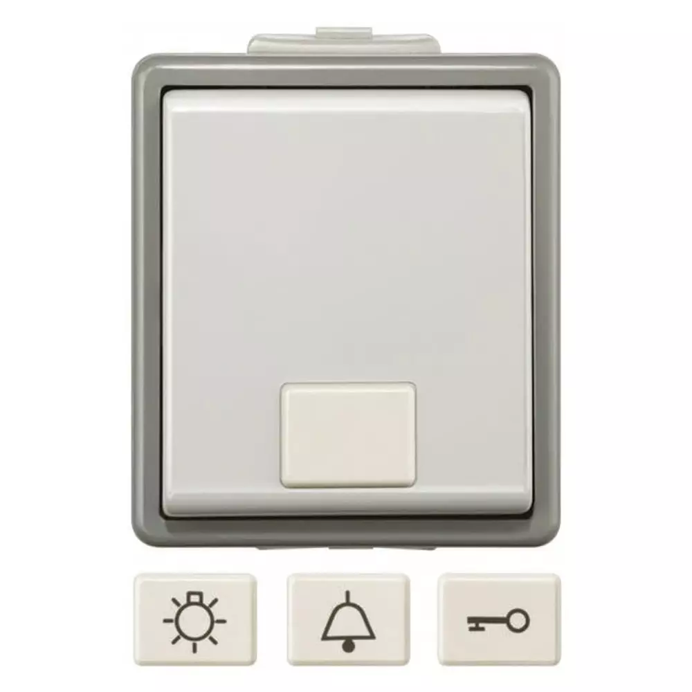 Siemens Grey Push Button Light Switch, 1 Way, 1 Gang, Delta, 5TD4701