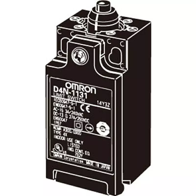 Omron Safety Limit Switch Compact Type 2-Contact Series With Direct Opening Operation, D4N-9131
