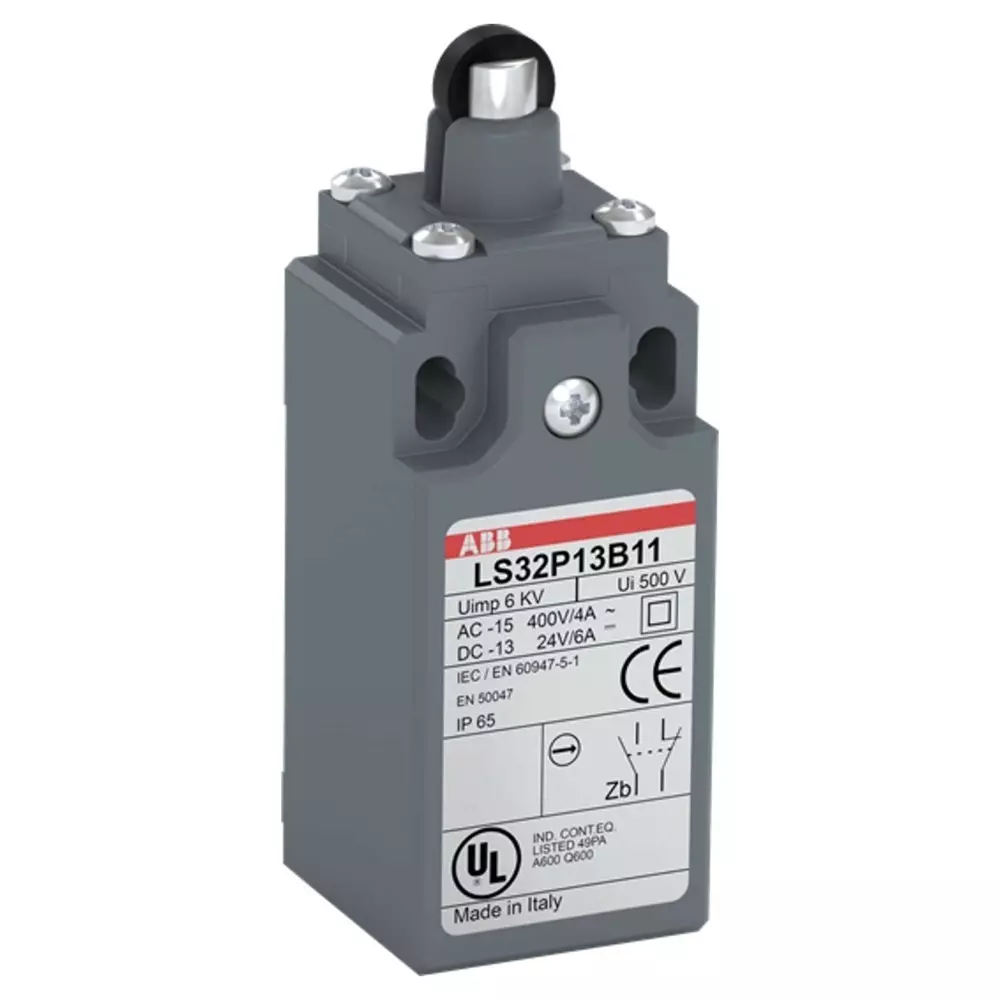ABB Roller Plunger Limit Switch, 1NO/1NC, IP65, Fibreglass Plastic Housing, 400 V AC ac Max, 1SBV010213R1211