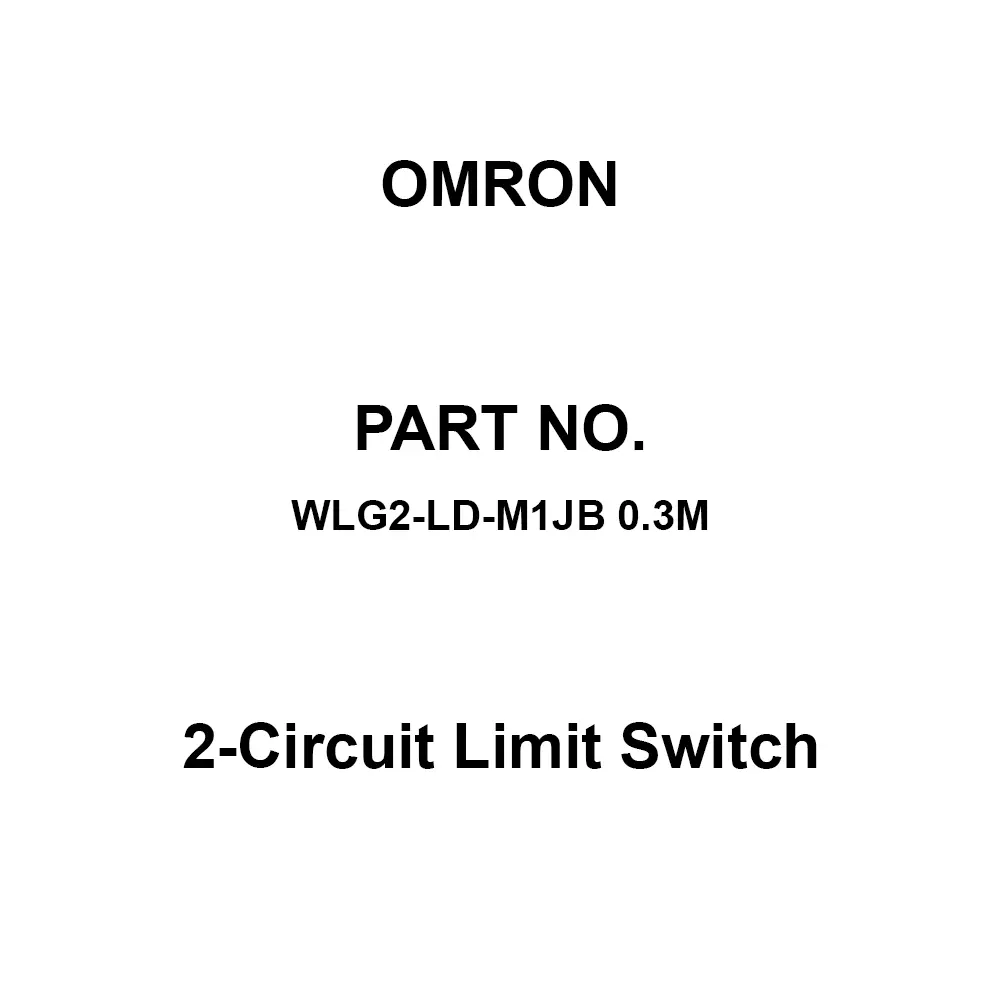 Omron 2-Circuit Limit Switch 100 mΩ Or More with DC 500 V Mega, WLG2-LD-M1JB 0.3M