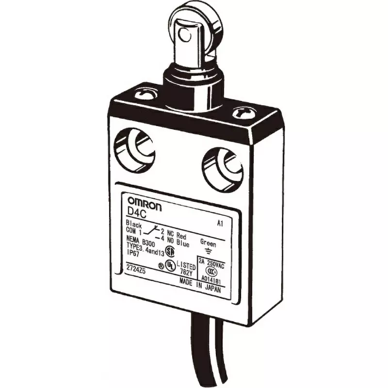 Omron Compact Limit Switch Sealed Roller Plunger Type 1c Contact Configuration, D4C-3532