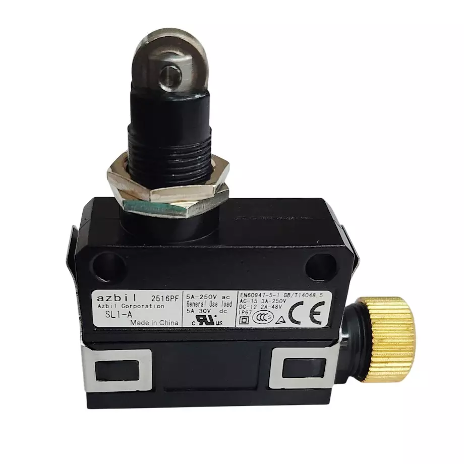 Azbil Compact Horizonal Limit Switch 11.8 N Roller Plunger-Without Cable, SL1-A