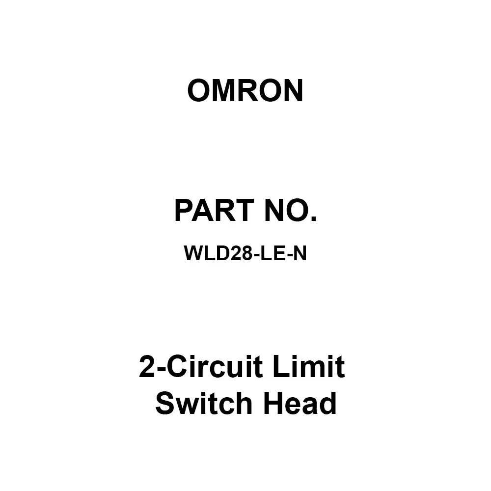 Omron 2-Circuit Limit Switch Head 100 mΩ Or More with DC 500 V, WLD28-LE-N