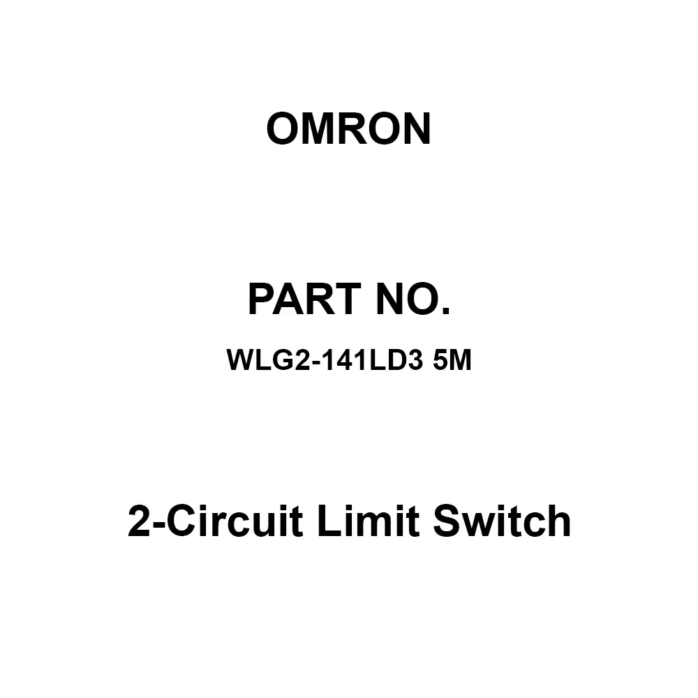 Omron 2-Circuit Limit Switch 100 mΩ Or More with DC 500 V Mega, WLG2-141LD3 5M