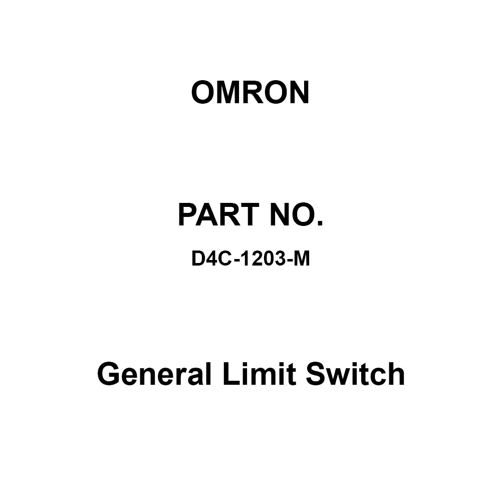 Omron General Limit Switch 100 mΩ Or More with DC 500 V Mega, D4C-1203-M