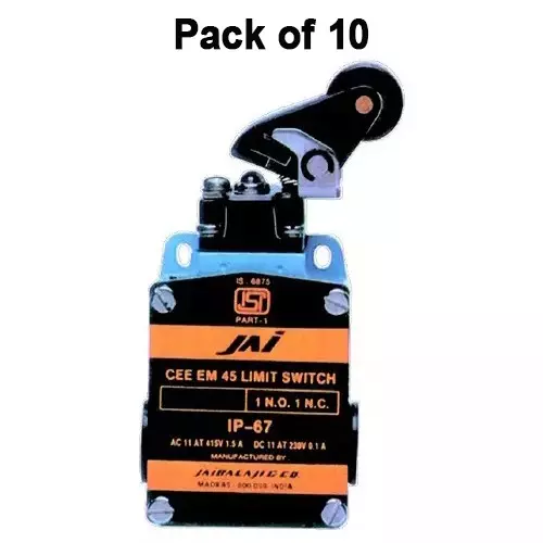 jai-balaji-cee-em-45-series-limit-switch-with-angular-roller-lever-extended-stroke-1no-1nc-contact-10-amp-continuous-current-45-99-pack-of-10
