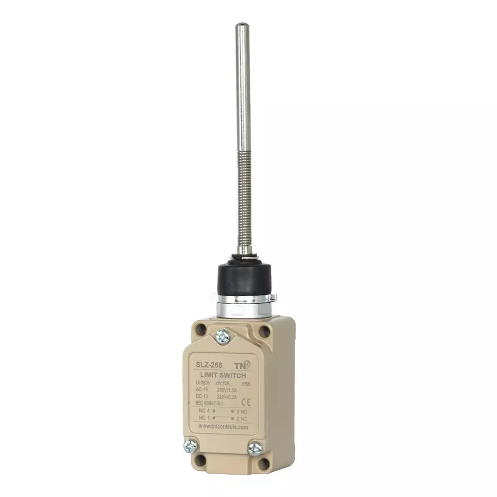 TNI Spring Wire Hard Rod Limit Switch Heavy Duty Aluminum Die Cast Body and 80 g Operating Force, SLZ-268