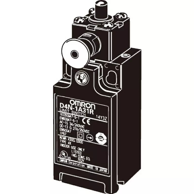 Omron Compact Pull Reset Safety Limit Switch Plunger Shape, D4N-4A31R