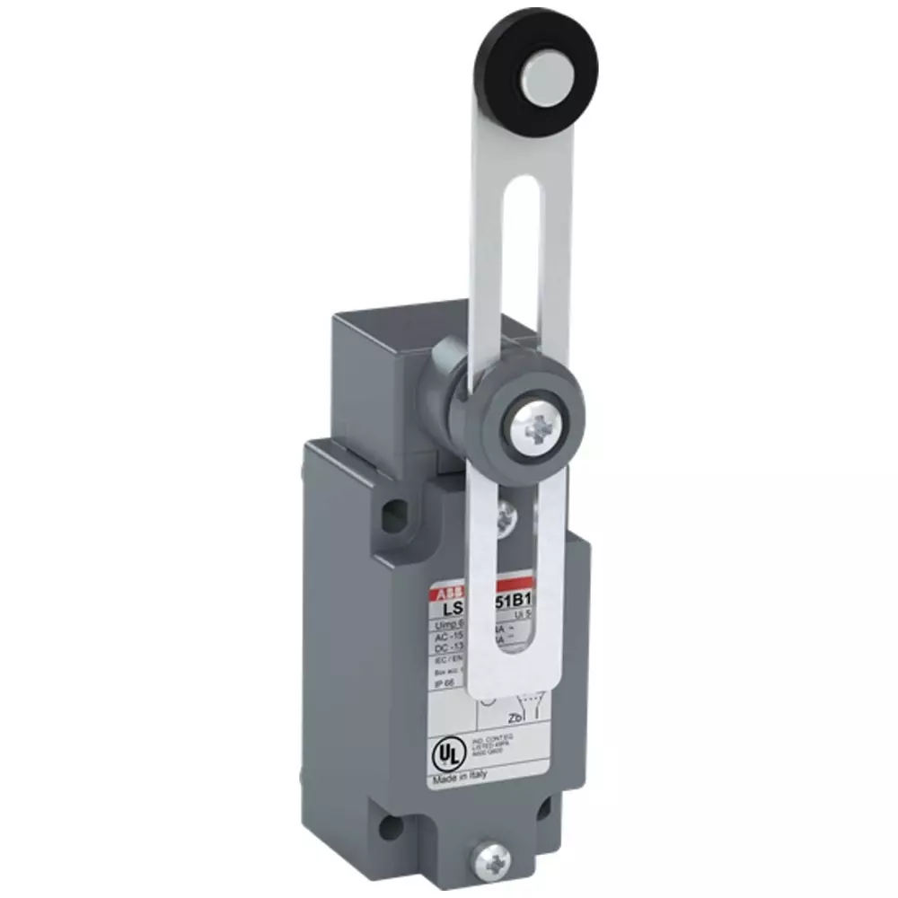 ABB Roller Limit Switch, IP66, Zinc Alloy Housing, 600 V AC Max, 10A Max, 1SBV011651R1211 LS43M51B11
