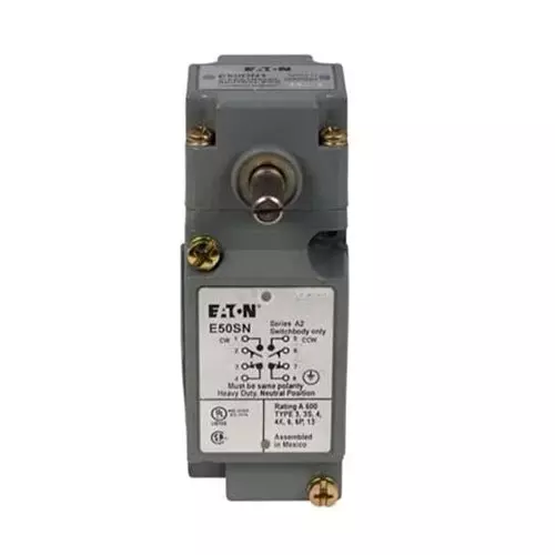 EATON Limit Switch Non-Illuminated Screw Termination 1 & 10 Amp Side Rotary Actuator 125 V DC, E50NN1