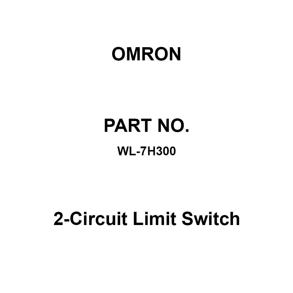 Omron 2-Circuit Limit Switch Top Plunger Type Actuator, WL-7H300