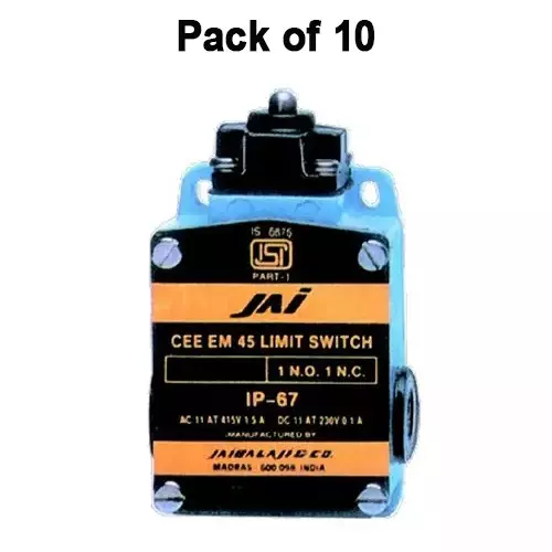 jai-balaji-cee-em-45-series-limit-switch-with-push-rod-normal-1no-1nc-contact-10-amp-continuous-current-45-9-pack-of-10