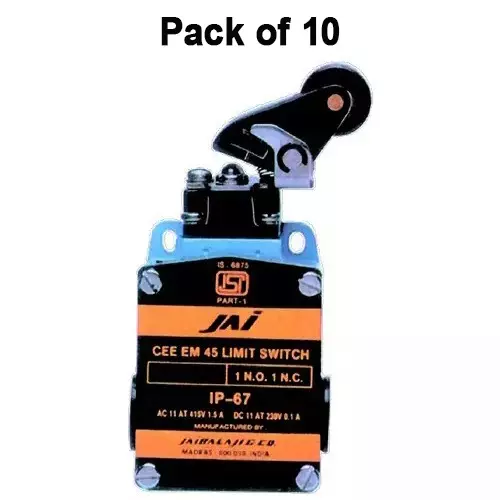 jai-balaji-cee-em-45-series-limit-switch-with-angular-roller-lever-snap-action-2-no-2-nc-contact-10-amp-continuous-current-45-90-pack-of-10