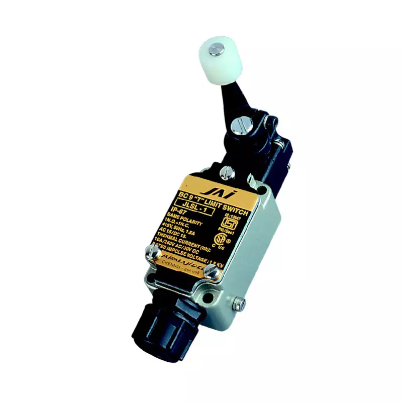 JAIBALAJI BC9 ‘T’ Series Oil Tight Limit Switch With Roller Lever 38 mm Length 1 NO + 1 NC Contact, JLSL -1