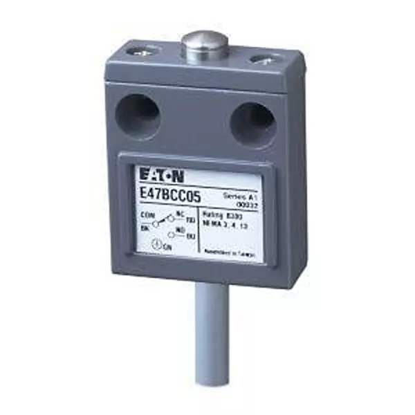 EATON Limit Switch Non-Illuminated Cable Termination 4 & 5 Amp Plunger, Pin Actuator 30 V DC, E47BCC05