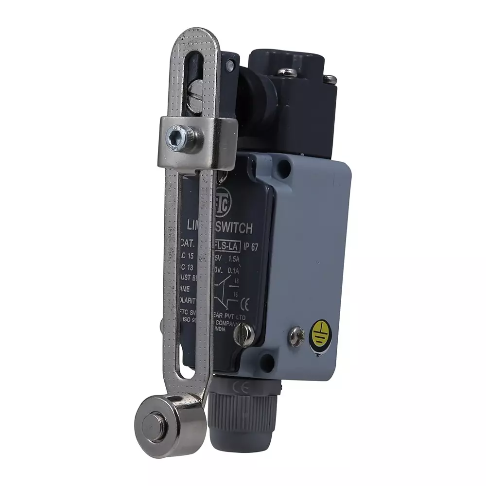 FTC Oil Tight Limit Switch Adjustable Roller Lever 19x13 mm with 1NO+1NC Auxiliary Contacts, FLS-LA